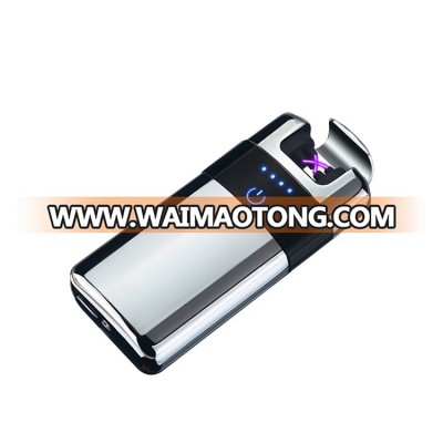 Fashion Wireless Charged USB Lighter  Fingerprint Sensor Double Arc Lighter Christmas Gifts